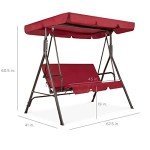 Outdoor 2-Person Swing Chair with Canopy - Burgundy