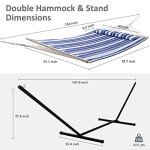 SUNCREAT Blue Striped Heavy Duty Two-Person Hammock