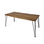 Kama Rectangular Acacia Wood Patio Dining Table
