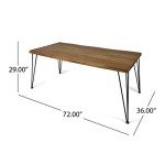 Kama Rectangular Acacia Wood Patio Dining Table