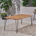 Kama Rectangular Acacia Wood Patio Dining Table