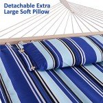 SUNCREAT Blue Striped Heavy Duty Two-Person Hammock