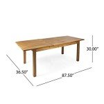 Wilson Outdoor Expandable Acacia Wood Dining Table