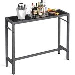 Mr IRONSTONE 47'' Outdoor Bar Table for All Spaces