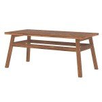 Wood Chevron Rectangle Coffee Table for Outdoors