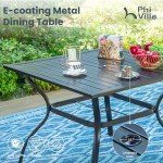 5-Piece Gray Patio Dining Set with Swivel Chairs