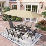 7 Piece Outdoor Dining Set with Umbrella