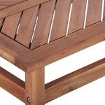Wood Chevron Rectangle Coffee Table for Outdoors