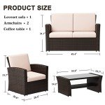 LayinSun 4-Piece Wicker Patio Furniture Set