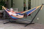 Vivere Tropical Double Cotton Hammock with Stand