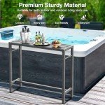 Mr IRONSTONE 47'' Outdoor Bar Table for All Spaces