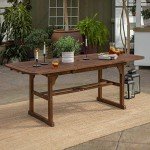 Maui 78-Inch Acacia Wood Patio Dining Table
