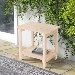 Providence Solid Wood Outdoor Side Table – Natural