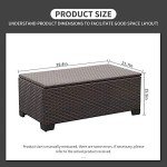 Rustic Brown Rattan Outdoor Storage Coffee Table