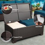 Rustic Brown Rattan Outdoor Storage Coffee Table