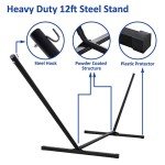 SUNCREAT Blue Striped Heavy Duty Two-Person Hammock