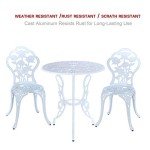 3-Piece Anti-Rust Outdoor Bistro Furniture Set