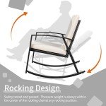 3-Piece Rocking Bistro Set with Glass Table