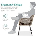 3-Piece Outdoor Wicker Bistro Set - Black