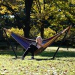 Vivere Tropical Double Cotton Hammock with Stand
