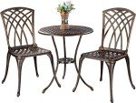 ZOTORUN 3-Piece Bistro Set with Umbrella Hole