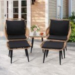 KROFEM 5-Piece Outdoor Wicker Bistro Set