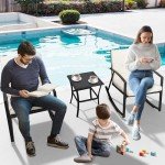 3-Piece Rocking Bistro Set with Glass Table