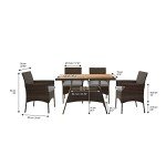 Outdoor Rattan Dining Set for Four with Cushions