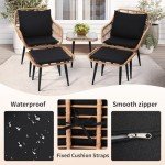 KROFEM 5-Piece Outdoor Wicker Bistro Set