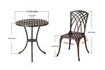 ZOTORUN 3-Piece Bistro Set with Umbrella Hole
