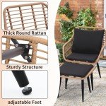 KROFEM 5-Piece Outdoor Wicker Bistro Set