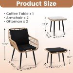 KROFEM 5-Piece Outdoor Wicker Bistro Set