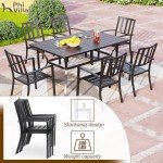 7-Piece Outdoor Dining Set with Metal Table and Chairs