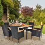 Modern 7-Piece Wicker Patio Dining Set