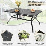 7-Piece Outdoor Dining Set with Metal Table and Chairs