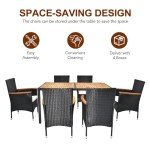 Modern 7-Piece Wicker Patio Dining Set