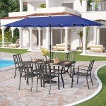 7-Piece Outdoor Dining Set with Metal Table and Chairs