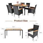 Modern 7-Piece Wicker Patio Dining Set