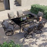 7-Piece Outdoor Dining Set with Swivel Chairs