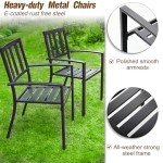 7-Piece Outdoor Dining Set with Metal Table and Chairs