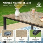Outdoor Dining Set with 6 Chairs and Umbrella
