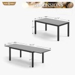 Expandable Patio Dining Table for 6-10 People