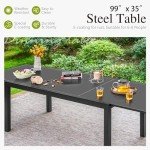 Expandable Patio Dining Table for 6-10 People
