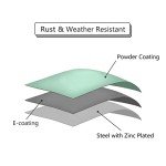 White Round Metal Patio Coffee Table, Weather Resistant