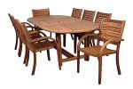 9-Piece Oval Outdoor Dining Set in Eucalyptus