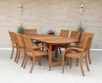 9-Piece Oval Outdoor Dining Set in Eucalyptus