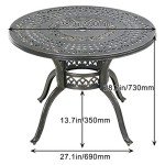 Round Weather-Resistant Wrought Iron Patio Dining Table