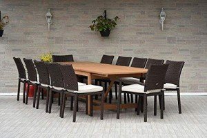 Jefferson 13-Piece Patio Dining Set with Wicker Chairs