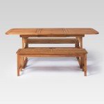 Walker Edison 6-8 Person Extendable Wood Patio Set
