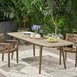 Expandable Gray Acacia Wood Outdoor Dining Table
